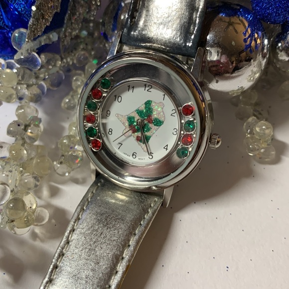 Silver Christmas Bell Watch, ππππStone Accents,NWT - Picture 3 of 10